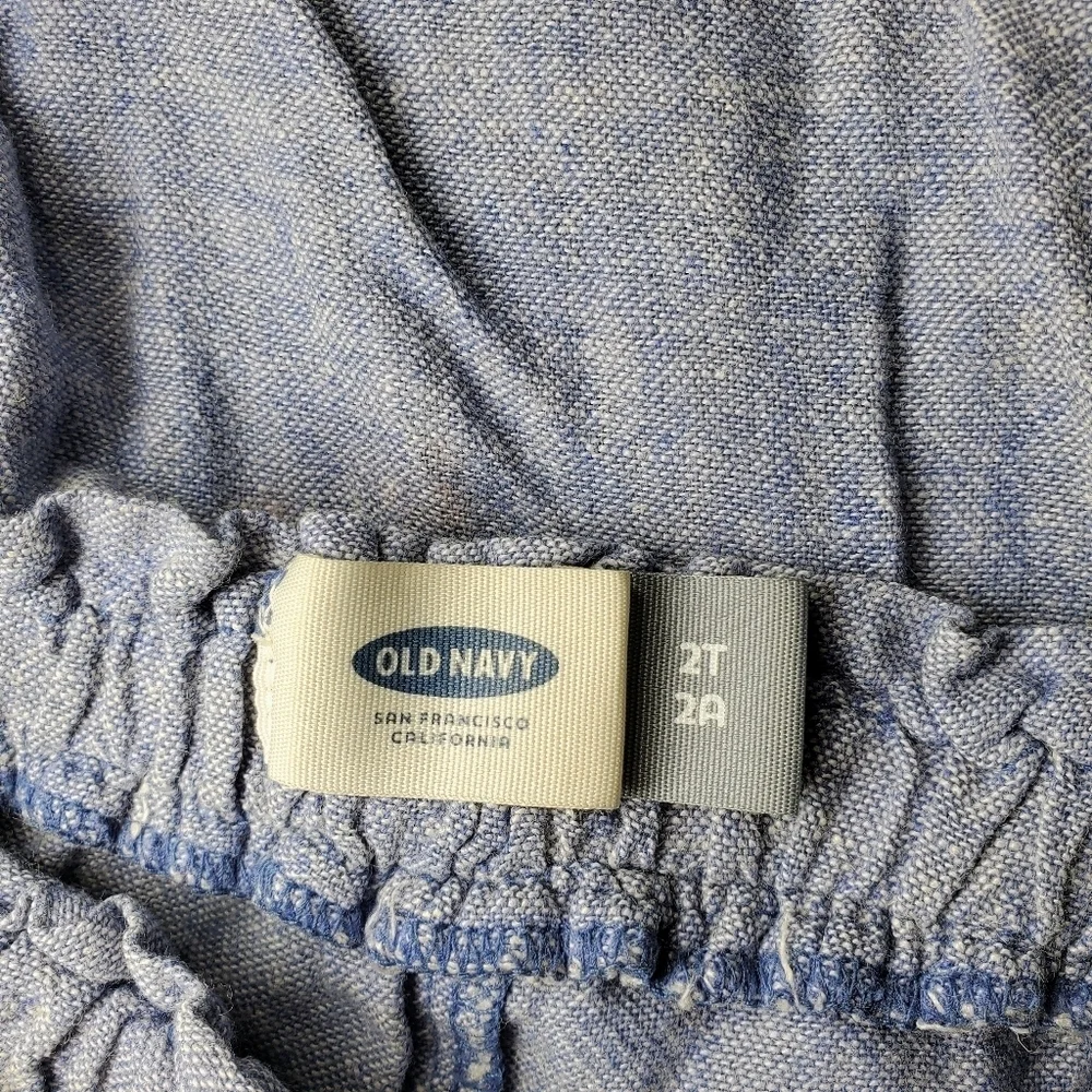 Girls 2T Outfit Polka Dot Top Linen Chambray Bottoms | Old Navy & Tahari | 2pc